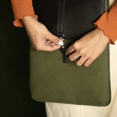 Buy Albert Slim Laptop Sleeve - Olive in bulk for Corporate Gifting | Corporate Gyft