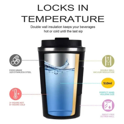Buy Gripper Insulated Travel Mug - Black in bulk for Corporate Gifting | Corporate Gyft