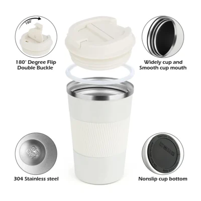 Buy Gripper Insulated Travel Mug - White in bulk for Corporate Gifting | Corporate Gyft