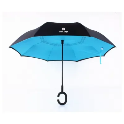 Buy Reverse Fold Commuter Umbrella - Sky Blue in bulk for Corporate Gifting | Corporate Gyft