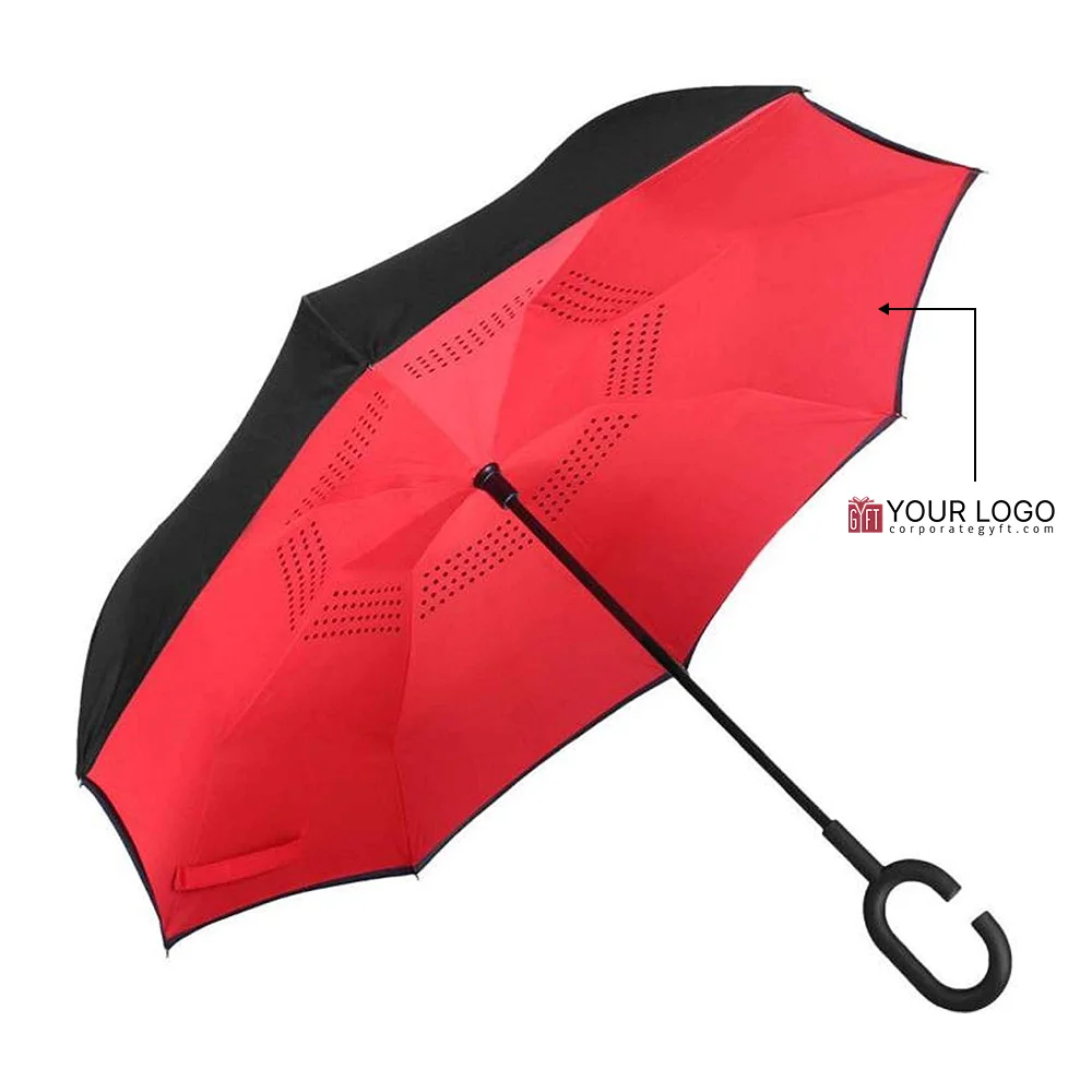 Reverse Fold Commuter Umbrella - Red Buy Reverse Fold Commuter Umbrella - Red in bulk for Corporate Gifting | Corporate Gyft