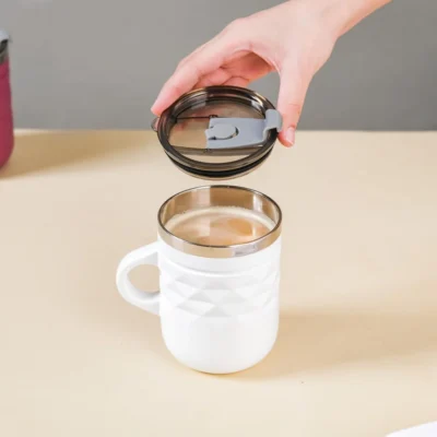 Buy Zara Spill Proof Travel Mug - White in bulk for Corporate Gifting | Corporate Gyft