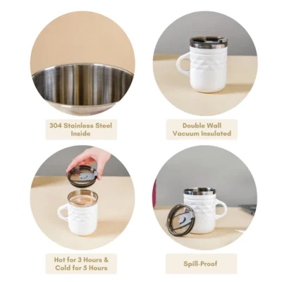 Buy Zara Spill Proof Travel Mug - White in bulk for Corporate Gifting | Corporate Gyft