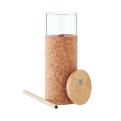 Buy Corky Glass Sipper With Sleeve in bulk for Corporate Gifting | Corporate Gyft