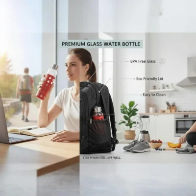 Buy Reddy Silicone Grip Glass Bottle in bulk for Corporate Gifting | Corporate Gyft