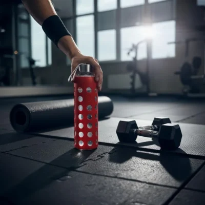 Buy Reddy Silicone Grip Glass Bottle in bulk for Corporate Gifting | Corporate Gyft