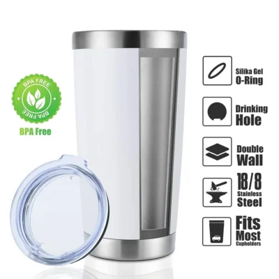 Buy Sturdy Insulated Travel Tumbler - White in bulk for Corporate Gifting | Corporate Gyft