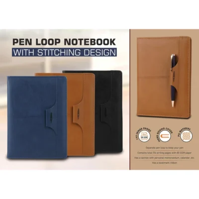 Buy PenLoop Stitched A5 Notebook in bulk for Corporate Gifting | Corporate Gyft