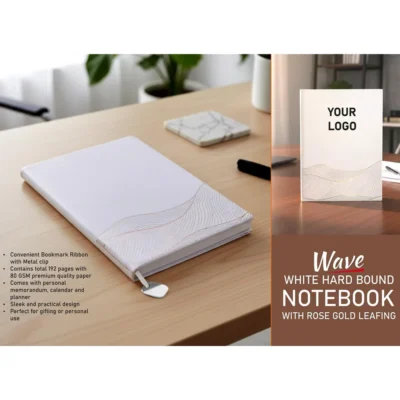 Buy Rose Gold Wave Notebook in bulk for Corporate Gifting | Corporate Gyft