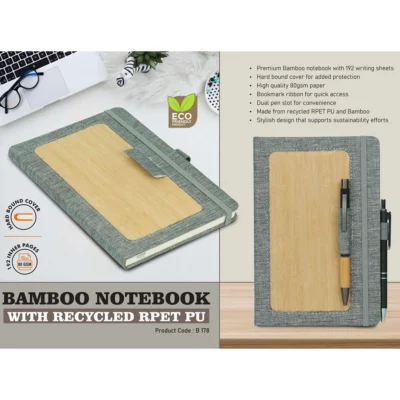 Buy Bamboo Premium Notebook in bulk for Corporate Gifting | Corporate Gyft