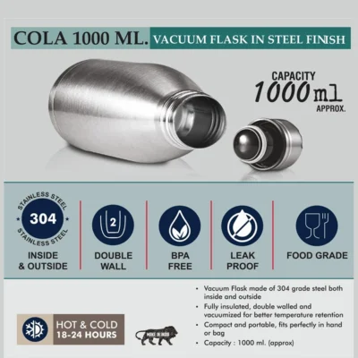 Buy Cola Stainless Steel Vacuum Flask - Silver in bulk for Corporate Gifting | Corporate Gyft