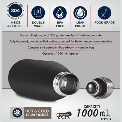 Buy Cola Stainless Steel Vacuum Flask - Black in bulk for Corporate Gifting | Corporate Gyft