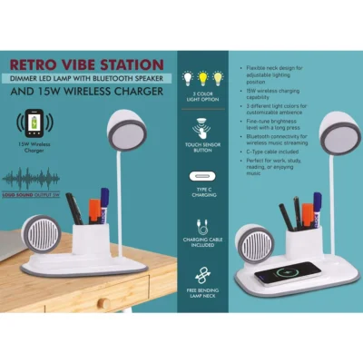 Buy RetroVibe Station Audio Lamp in bulk for Corporate Gifting | Corporate Gyft