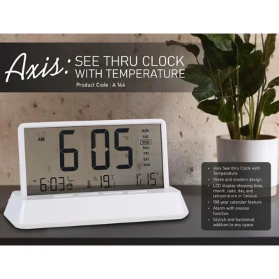 Buy Axis See-Thru Digital Clock in bulk for Corporate Gifting | Corporate Gyft