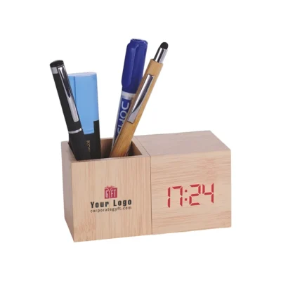 Buy BlockTime Wooden Clock Organizer in bulk for Corporate Gifting | Corporate Gyft