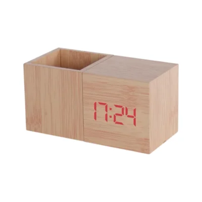 Buy BlockTime Wooden Clock Organizer in bulk for Corporate Gifting | Corporate Gyft