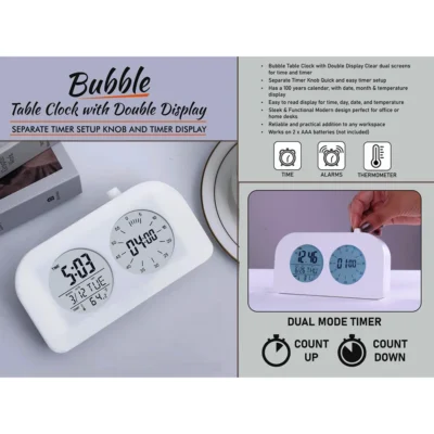 Buy Bubble Double Display Clock in bulk for Corporate Gifting | Corporate Gyft