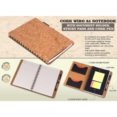 Buy Cork Wiro A5 Notebook in bulk for Corporate Gifting | Corporate Gyft