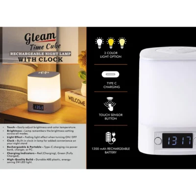 Buy Gleam TimeCube Night Lamp in bulk for Corporate Gifting | Corporate Gyft