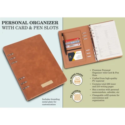 Buy Personal Organizer with Card and Pen Slots in bulk for Corporate Gifting | Corporate Gyft