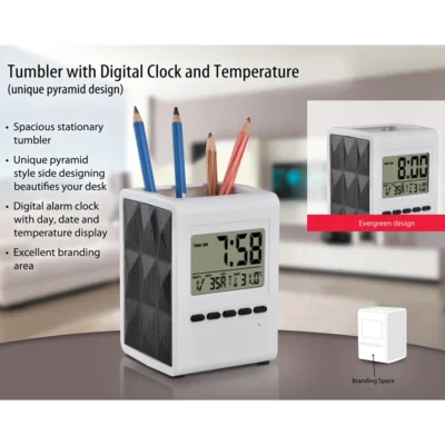 Buy Tumbler With Digital Clock And Temperature in bulk for Corporate Gifting | Corporate Gyft