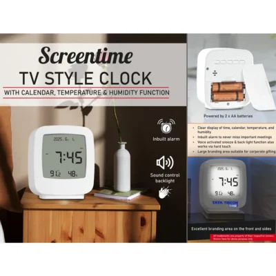 Buy Screentime TV Style Desk Clock in bulk for Corporate Gifting | Corporate Gyft