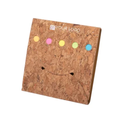 Buy Smiley Cork Sticky Notepad in bulk for Corporate Gifting | Corporate Gyft