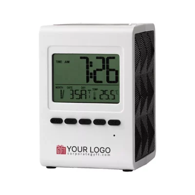 Buy Digital Clock Pen Stand - Grey in bulk for Corporate Gifting | Corporate Gyft