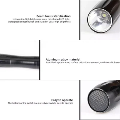 Buy Mini Aluminum LED Torch - Black in bulk for Corporate Gifting | Corporate Gyft