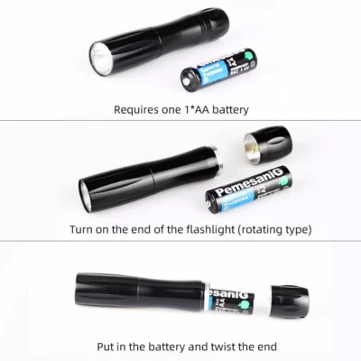 Buy Mini Aluminum LED Torch - Black in bulk for Corporate Gifting | Corporate Gyft