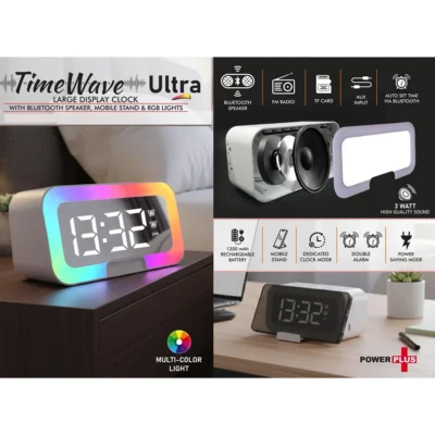Buy Time Wave Ultra Multifunction Desk Clock in bulk for Corporate Gifting | Corporate Gyft