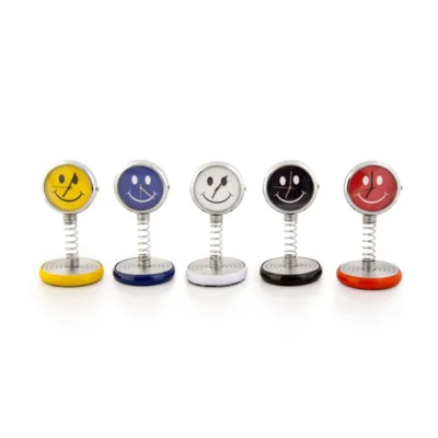 Buy Metal Smiley Spring Desk Clock in bulk for Corporate Gifting | Corporate Gyft