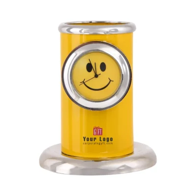 Buy Smiley Pen Stand and Clock in bulk for Corporate Gifting | Corporate Gyft