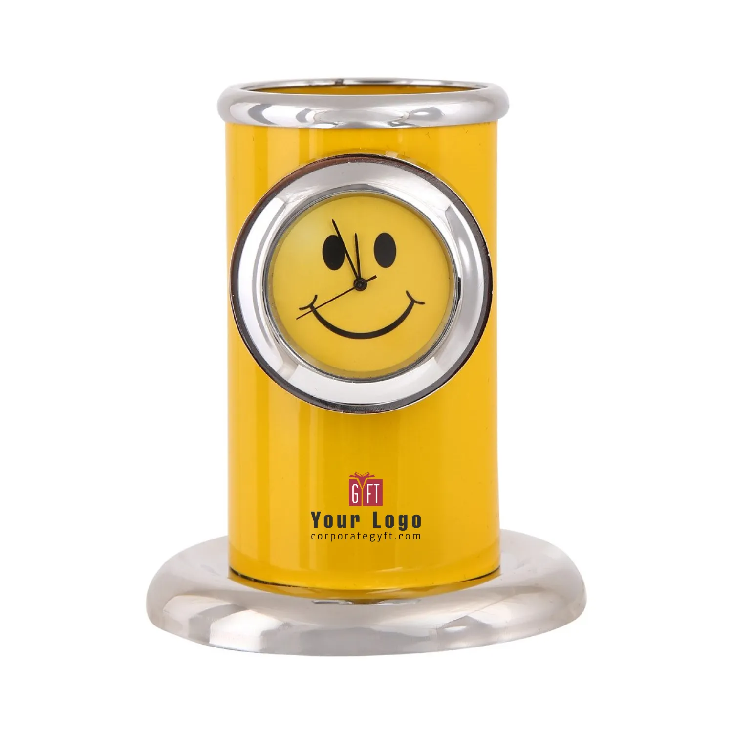 Smiley Pen Stand and Clock Buy Smiley Pen Stand and Clock in bulk for Corporate Gifting | Corporate Gyft