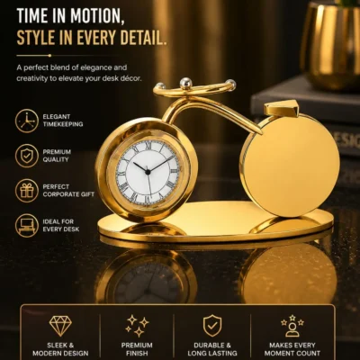 Buy Golden Bicycle Table Clock in bulk for Corporate Gifting | Corporate Gyft