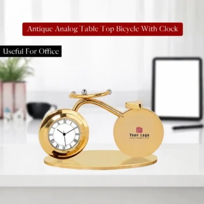 Buy Golden Bicycle Table Clock in bulk for Corporate Gifting | Corporate Gyft