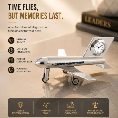 Buy Miniature Aircraft Desk Clock in bulk for Corporate Gifting | Corporate Gyft