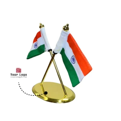 Buy Dual Flag Desk Stand in bulk for Corporate Gifting | Corporate Gyft