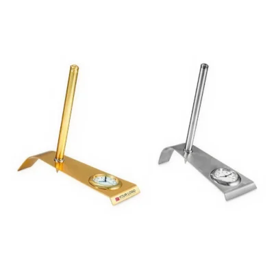 Buy Wave Pen Stand with Clock in bulk for Corporate Gifting | Corporate Gyft