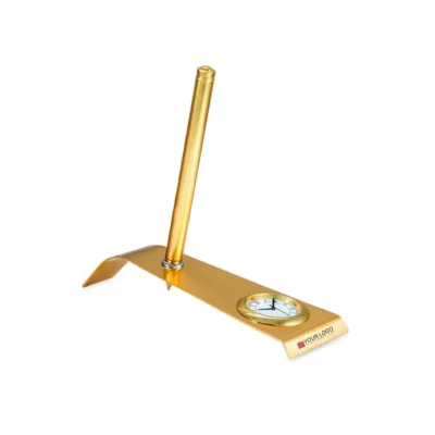 Buy Wave Pen Stand with Clock in bulk for Corporate Gifting | Corporate Gyft