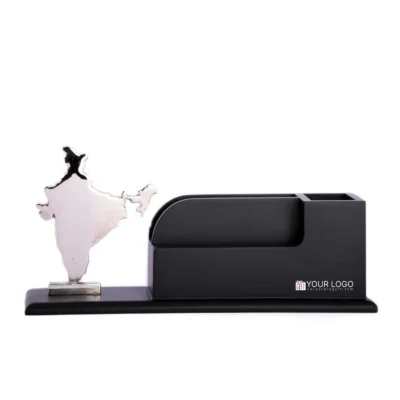 Buy India Map Desk Pen Organizer in bulk for Corporate Gifting | Corporate Gyft