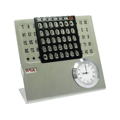 Buy Classic Desk Calendar with Clock in bulk for Corporate Gifting | Corporate Gyft