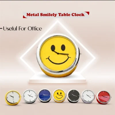 Buy Metal Smilely Table Clock in bulk for Corporate Gifting | Corporate Gyft