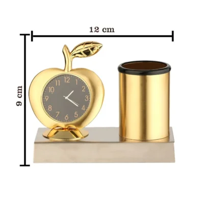 Buy Apple Shape Clock Desk Organizer in bulk for Corporate Gifting | Corporate Gyft