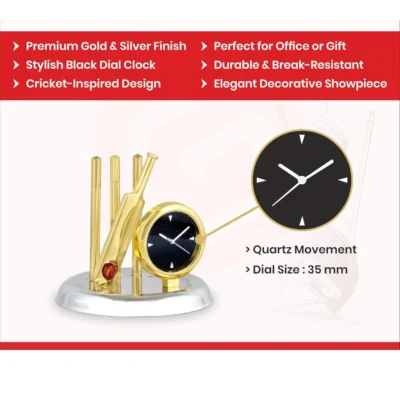 Buy Cricket Heritage Table Clock in bulk for Corporate Gifting | Corporate Gyft