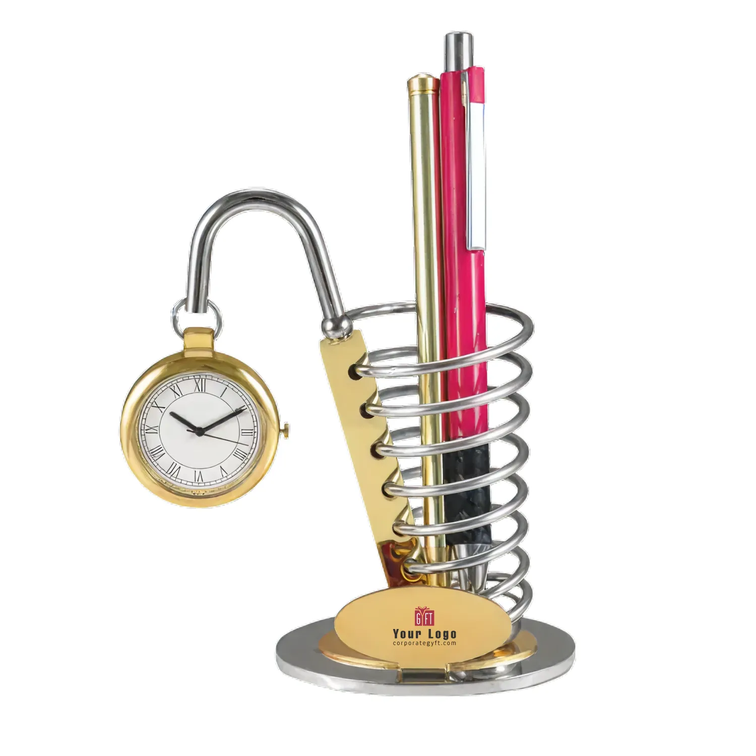 Quartz Table Clock with Pen Stand Buy Quartz Table Clock with Pen Stand in bulk for Corporate Gifting | Corporate Gyft