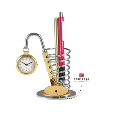 Buy Quartz Table Clock with Pen Stand in bulk for Corporate Gifting | Corporate Gyft