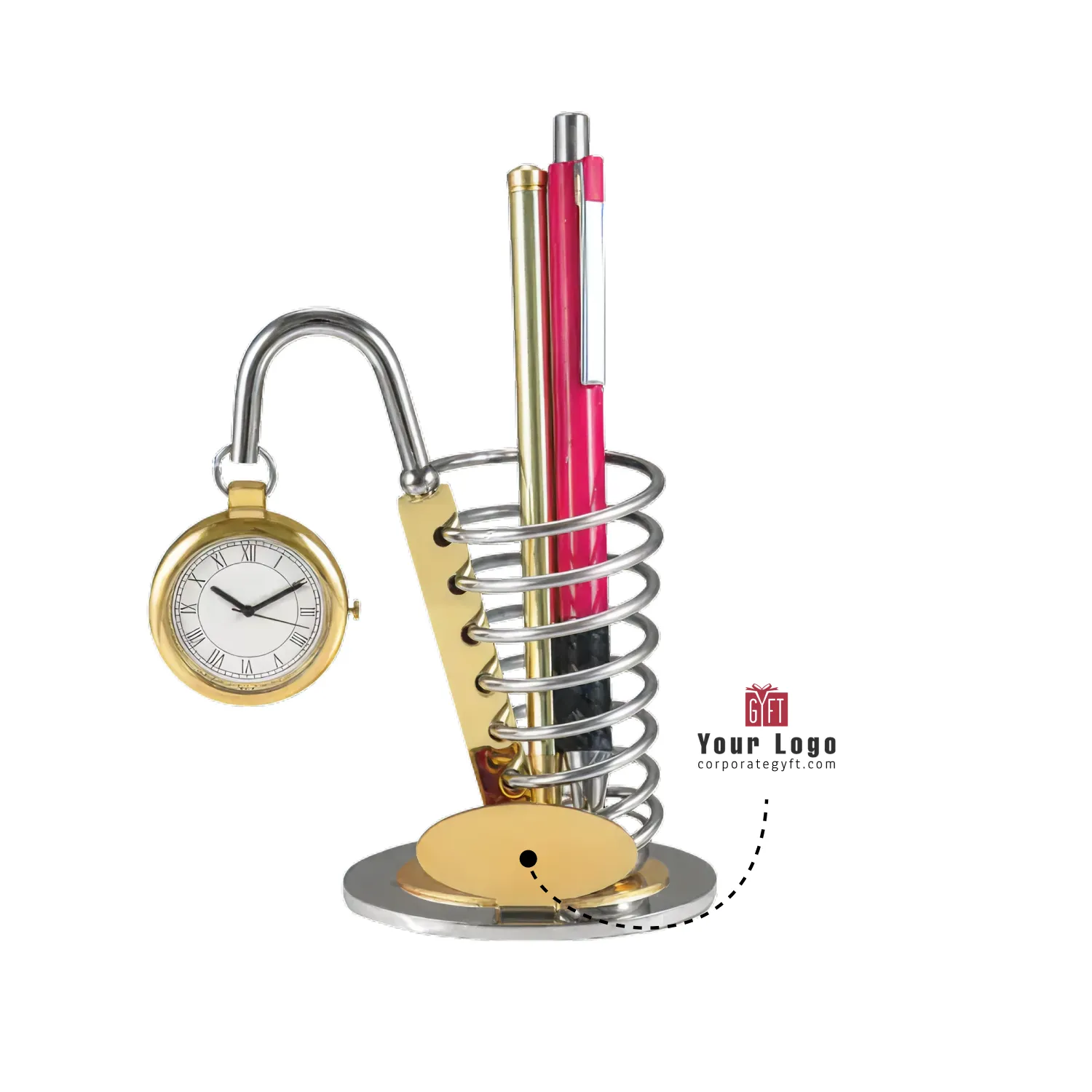 Quartz Table Clock with Pen Stand Buy Quartz Table Clock with Pen Stand in bulk for Corporate Gifting | Corporate Gyft