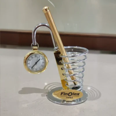 Buy Quartz Table Clock with Pen Stand in bulk for Corporate Gifting | Corporate Gyft