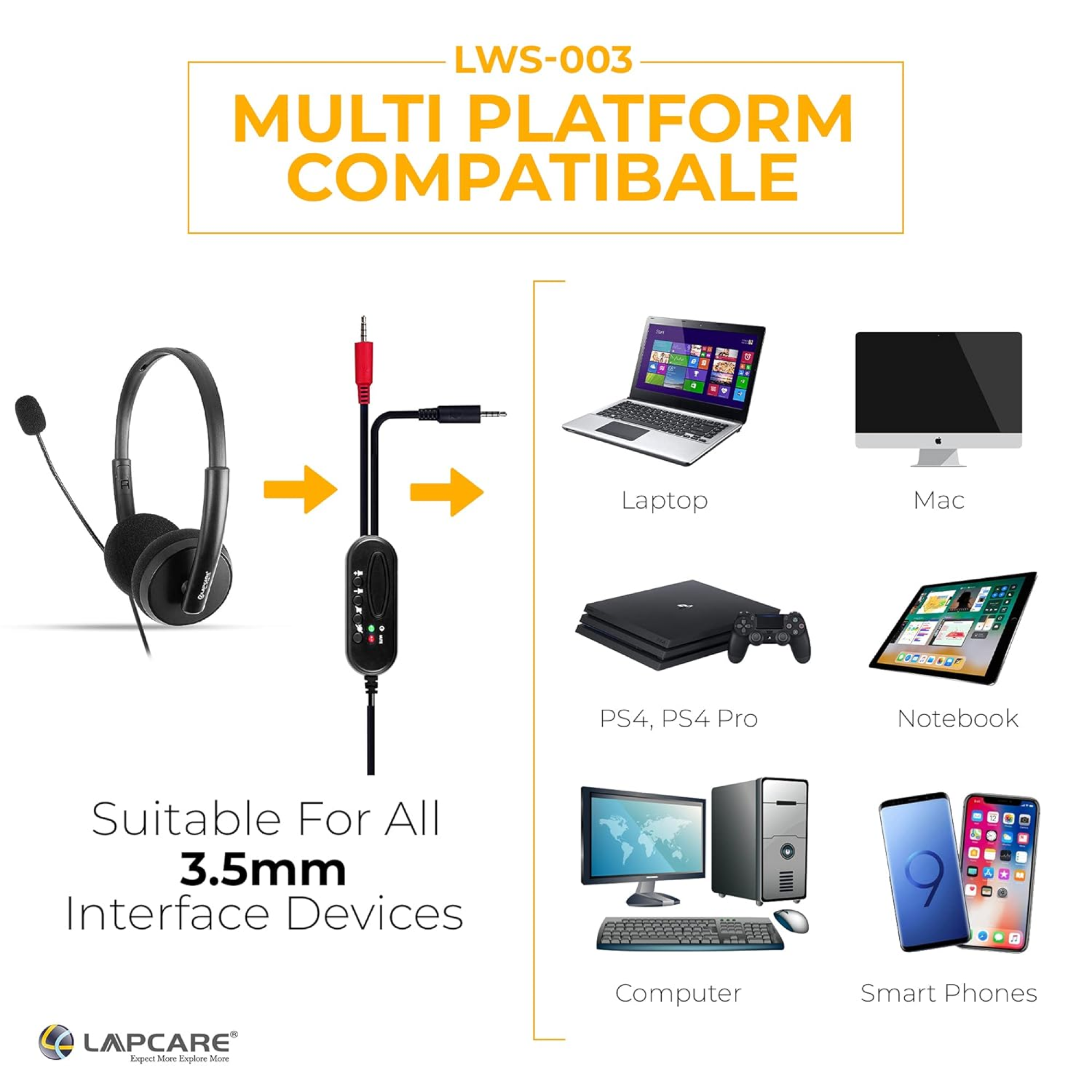 Lapcare Multimedia Headset with Mic Buy Lapcare Multimedia Headset with Mic in bulk for Corporate Gifting | Corporate Gyft